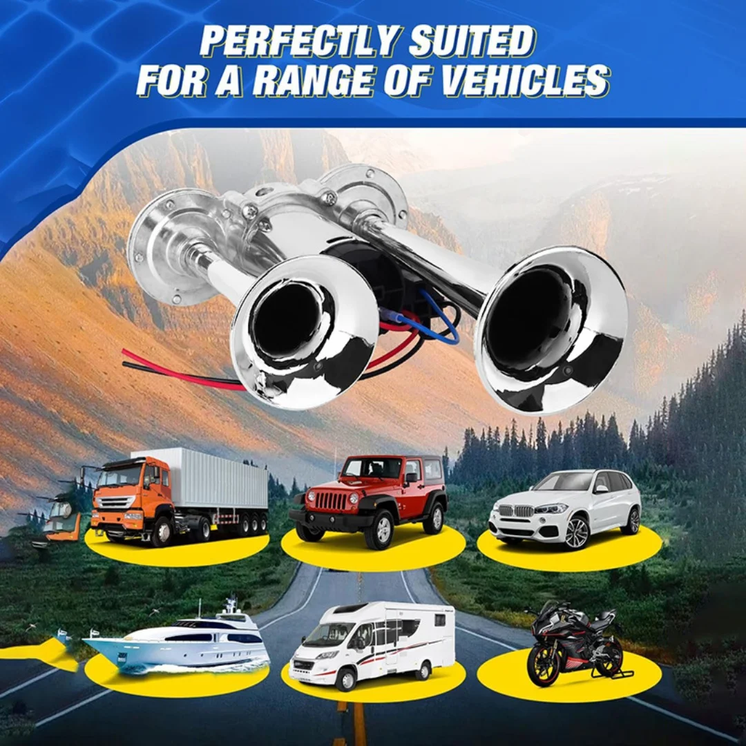 Electric Car Horn with Compressor 600DB Integrated Air Horn