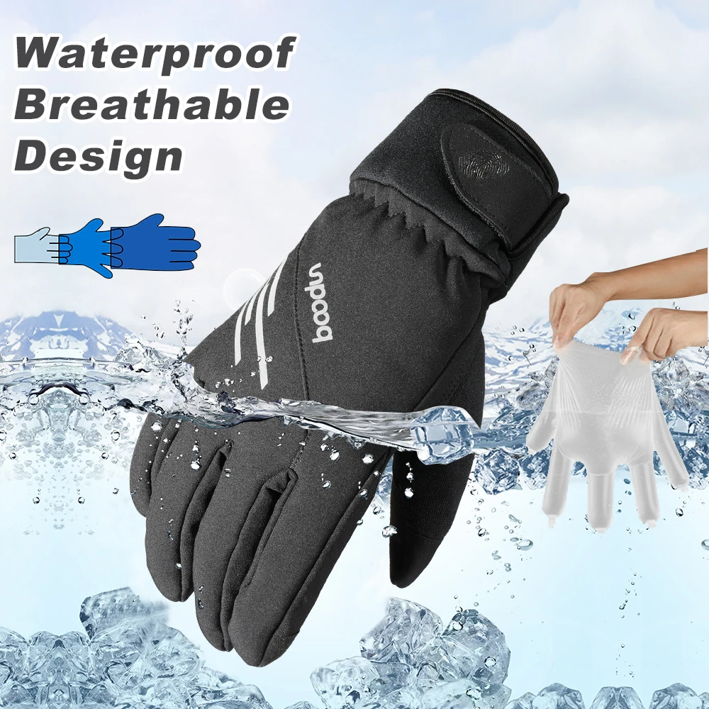GnarPack Guantes de invierno 420 para esqui/motos de nieve/tabla de nieve  para hombre, impermeables, aislamiento térmico Thinsulate, palma de piel de