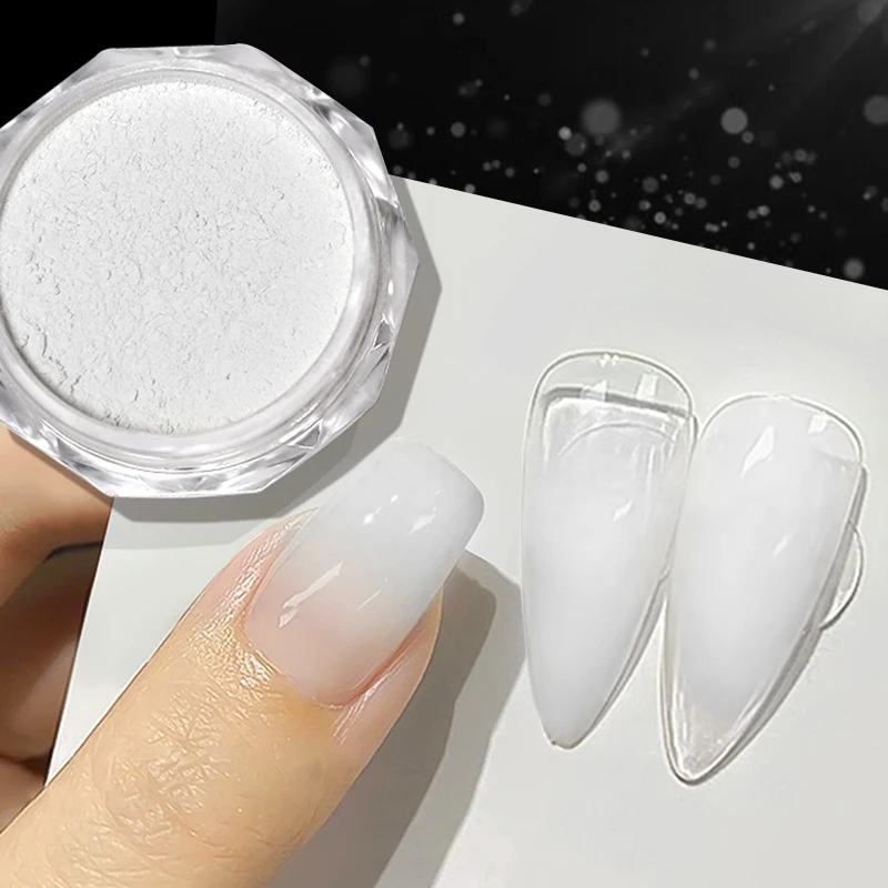 Nail Decorations Milky white Gradient Nails Glitter Dust Chrome Aurora Pearl Moonlight Mirror Pigment Nail Art Supplies colorful Gradient Decor