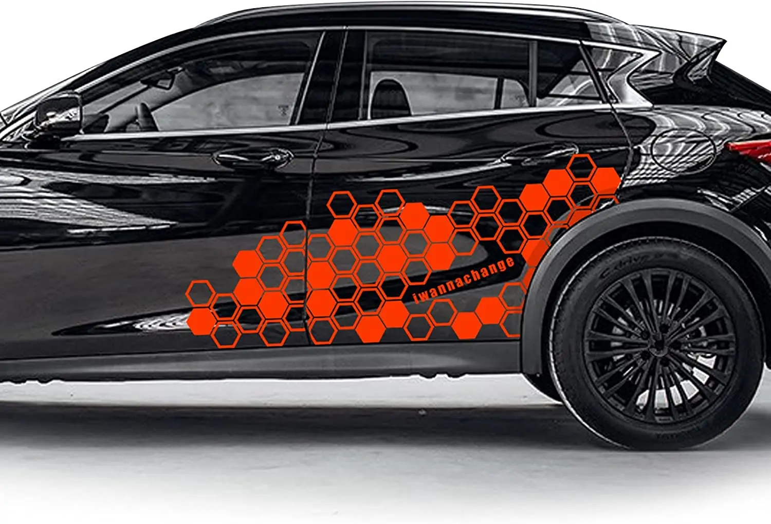 

iwannachange 2Pcs Honeycomb Vinyl Car Door Side Decals Stickers Decorations Decal for Racing Sports SUV Sedan Pickup Sticker Hex