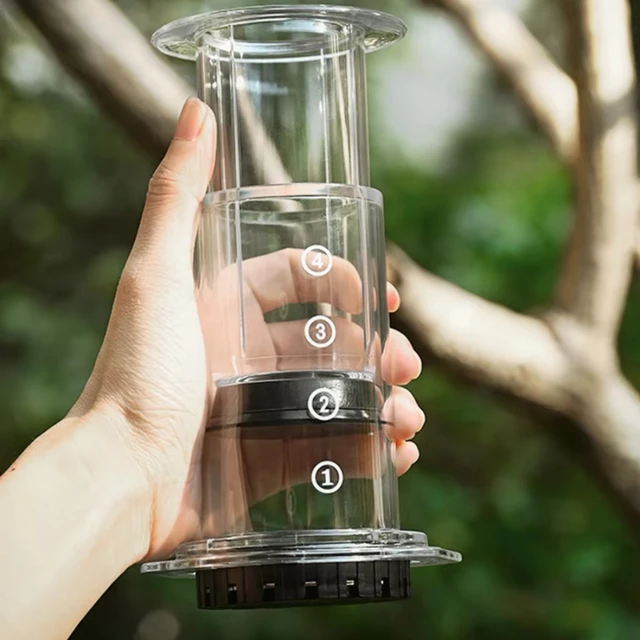 French Press Coffee Pot Espresso Coffee Maker Portable Plastic Transparent Hand Brew Drip Coffee Machine 1