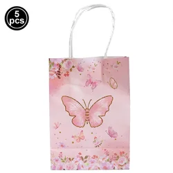Elegant Purple & Pink Butterfly Cake Toppers with Party Tableware Set (Blue)