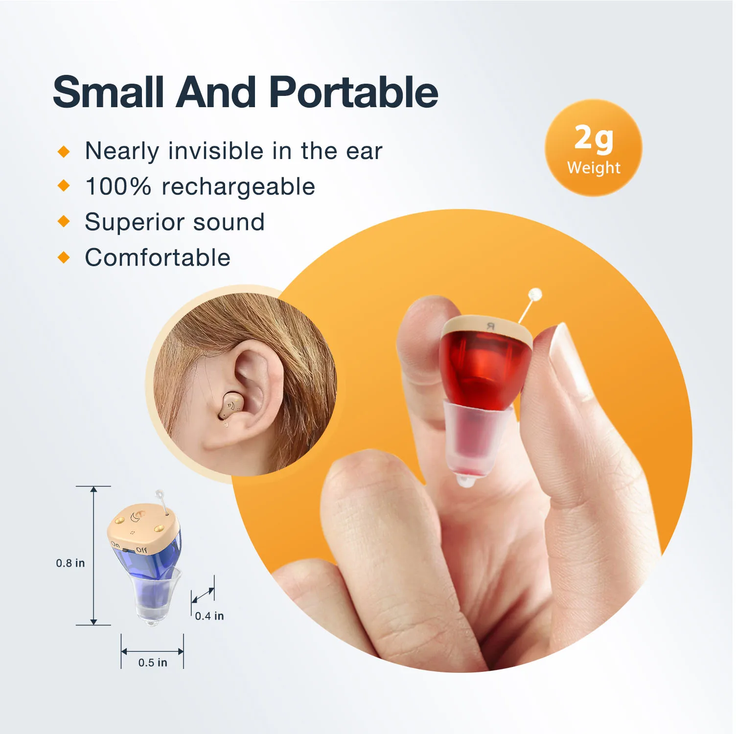 4 Channels Rechargeable Hearing Amplifier to Aid and Assist Hearing Premium Comfort Design and Nearly Invisible for Seniors Adul 3