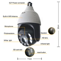 Camnsmart Tuya 5MP Alexa Wifi ampoule caméra E27 Google Home sans fil CCTV Surveillance vidéo extérieure sécurité prise en charge Onvif NVR 6