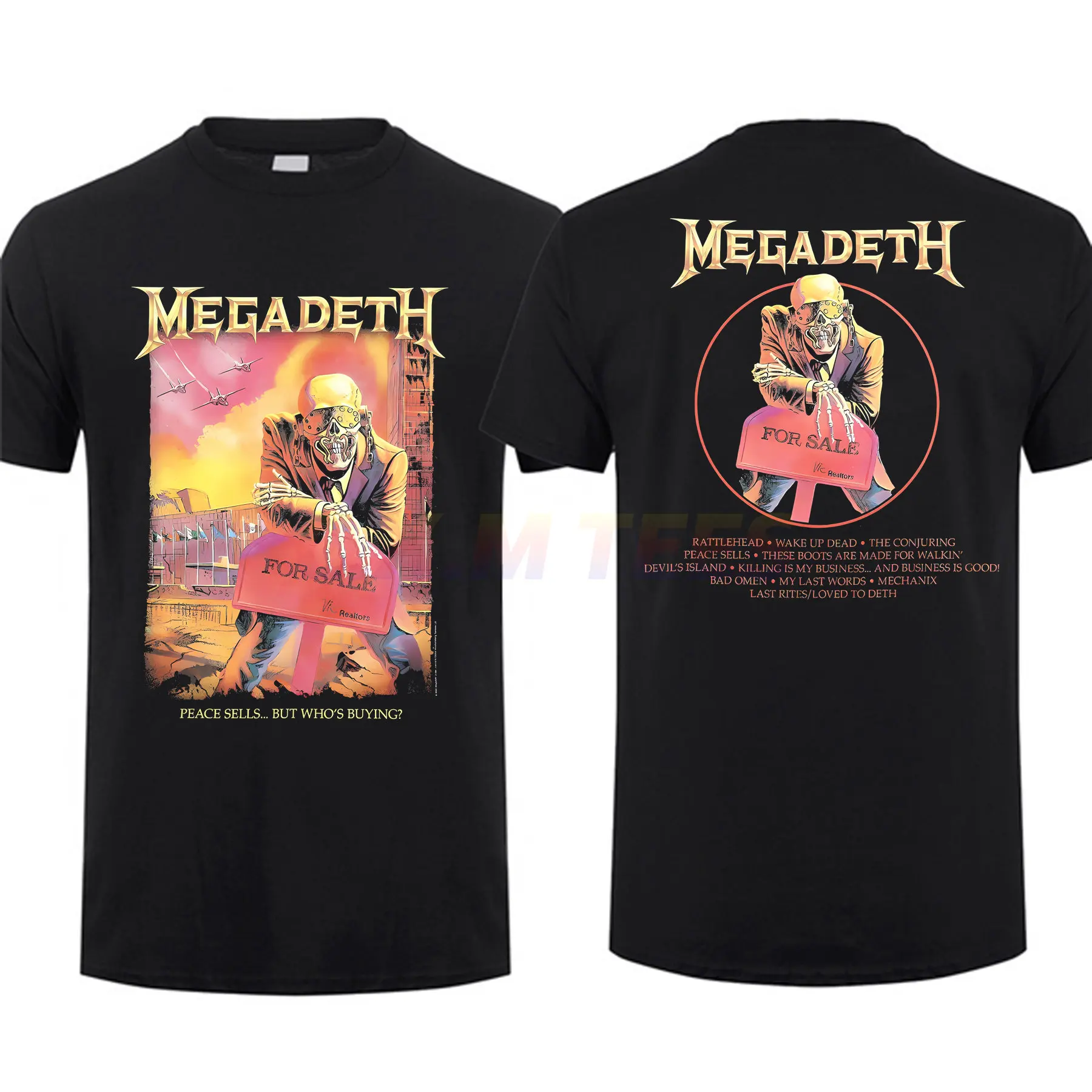 

Amazing Tees Men Peace Sell Setlist Vintage Megadeths T Shirt Double-sided Casual Oversized T-shirt Male T-shirts Graphic S-3XL
