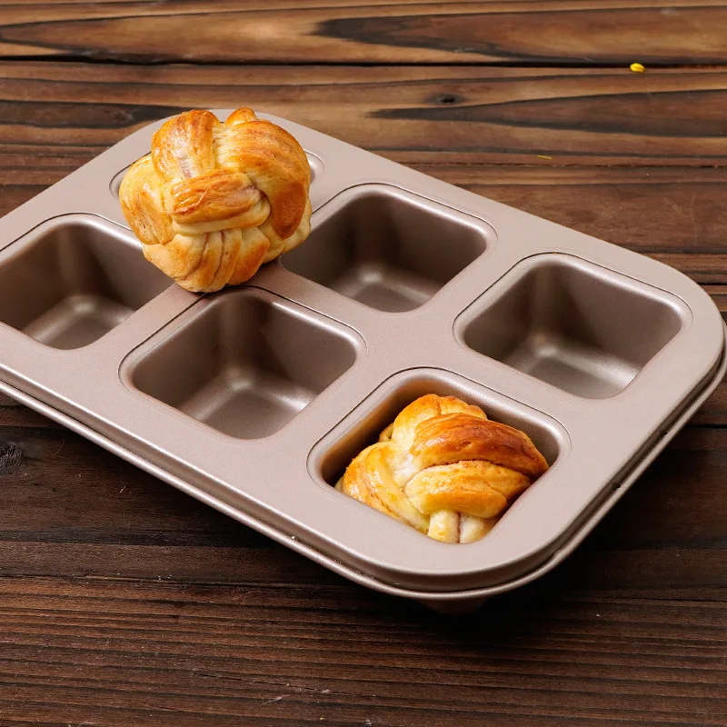 2Pcs Loaf Pan, 12 Cavity Square Muffin Pans Nonstick Mini Loaf Pan Brownie  Cake Pan Square Muffin Pan Carbon Steel Pan for Oven(Black)