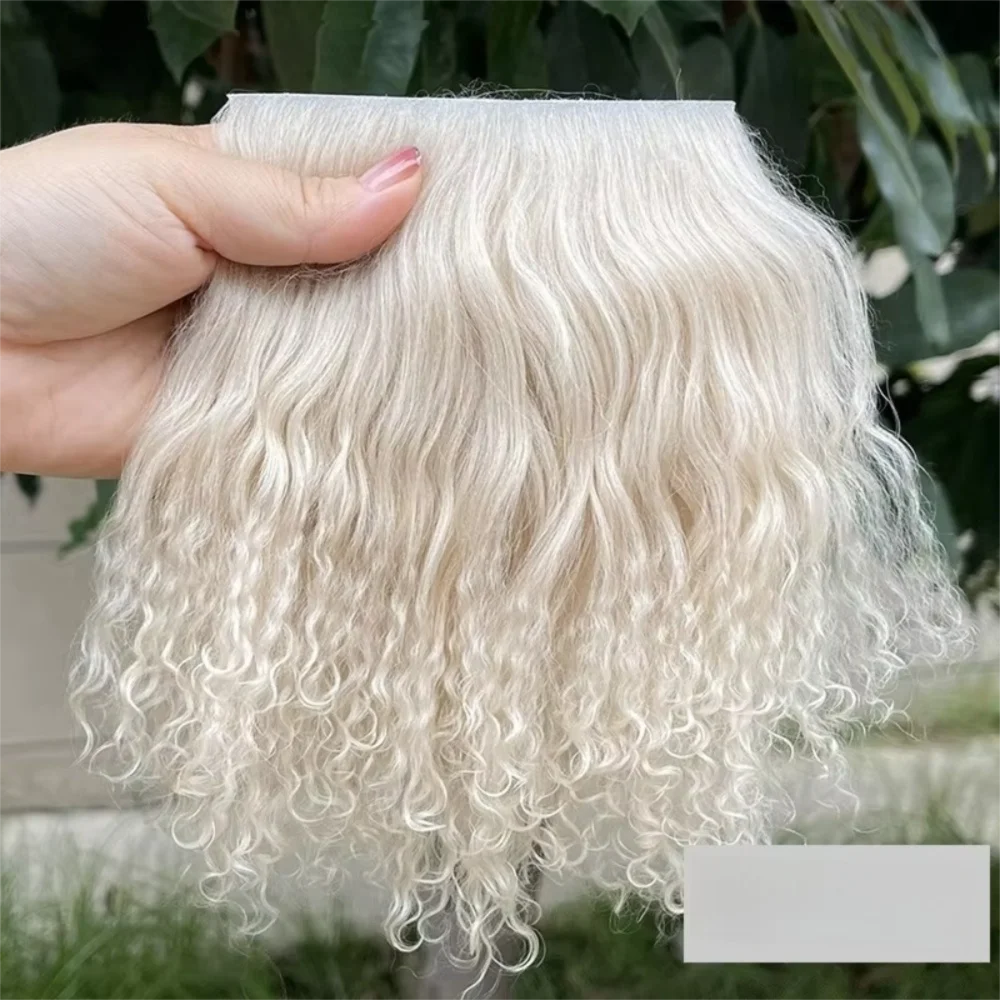 Trendy Mongolia Fur Sheepskin Wool Extensions Curly Texture Hair Row Curly Hair Extensions Durable Doll Hair Hair Wefts