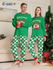 Merry Christmas Cartoon Pattern Mom Dad Kids Matching Pajamas Set 2 Pieces Suit Baby Romper Soft Loose Xmas Family Look Pyjamas 4
