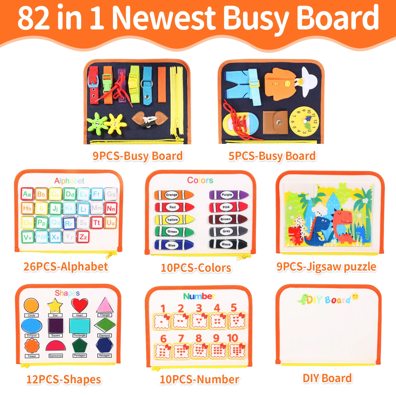 Do-Electr Busy Board Montessori, Planche Activité Montessori Tableau  Montessori Développer la Motricité Fine pour Enfants 1 2 3 Ans : :  Jeux et Jouets