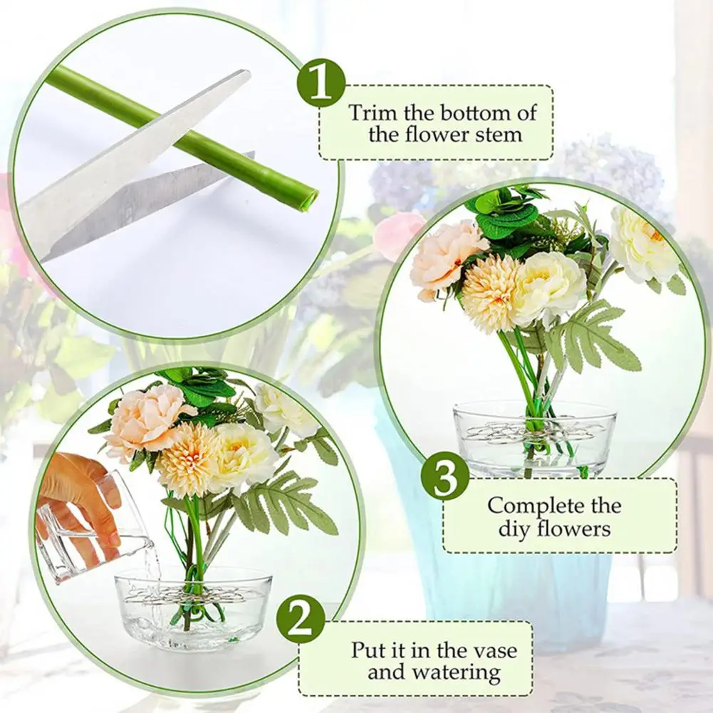 Metal Vase Flower Arranger Grid Floral Stem Holder Multi-holes Bouquet Plant Fixation Flower Frog Iron Floral Arrangement Tool 5