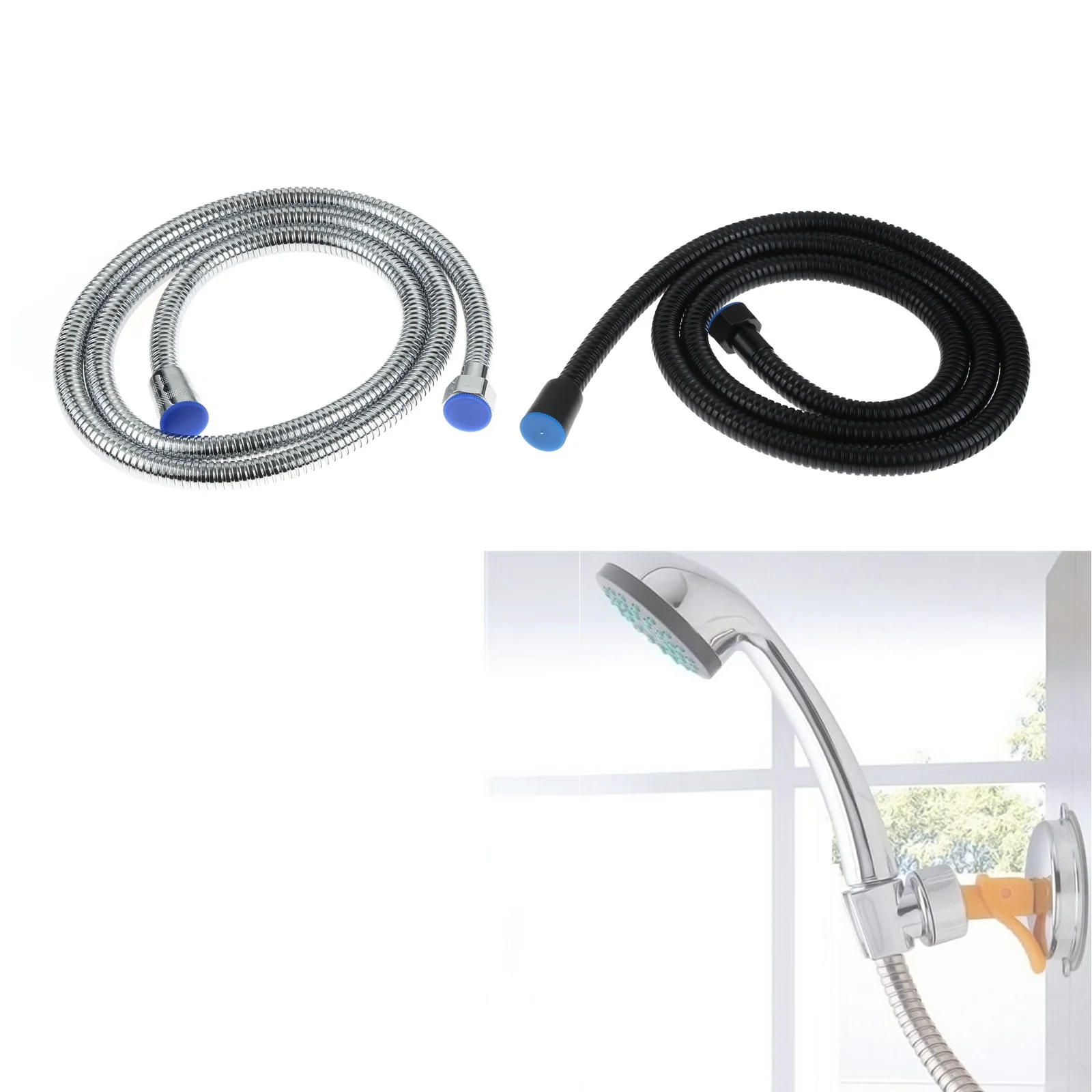

Long 1.5m Polished Stainless Steel Flexible Bathroom Shower Hose Water Pipe Faucet Shower Hose 20mm Connector Universal 1/2" IPS