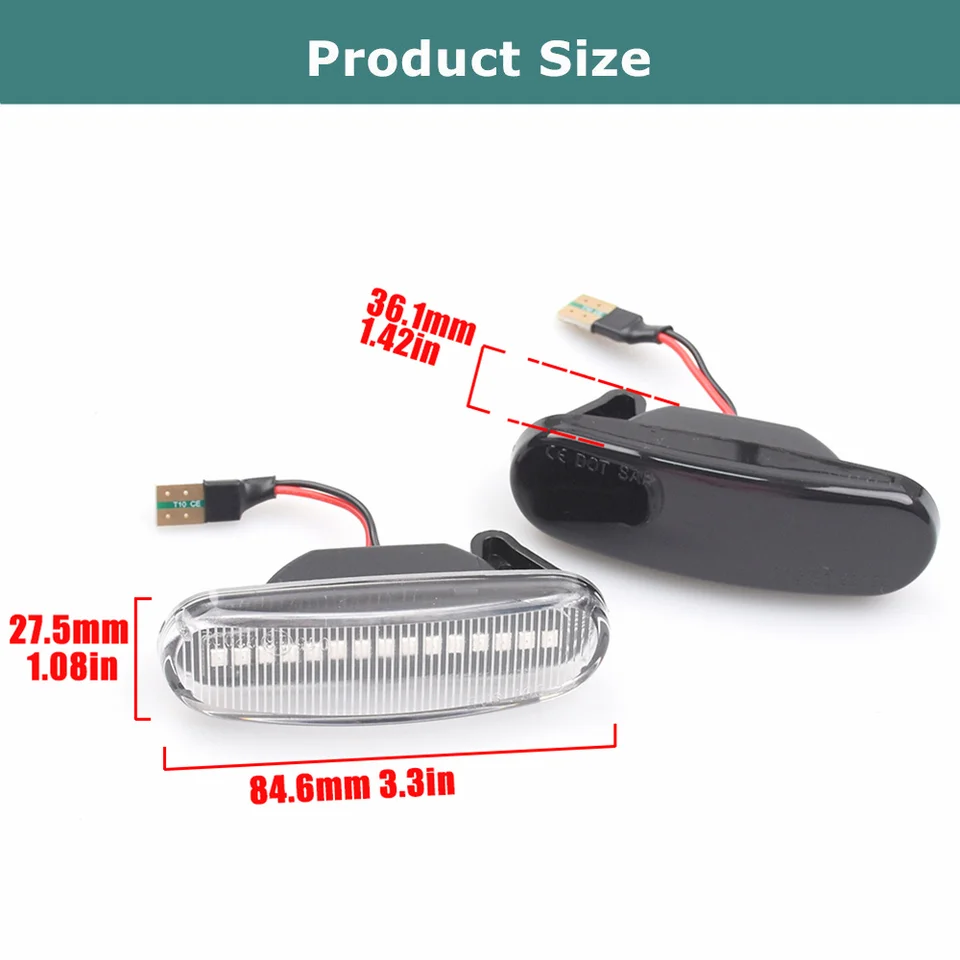 Faro Laterale Dinamico Per Fiat Panda, Punto, Doblo - Nero Fumé - Foto 11