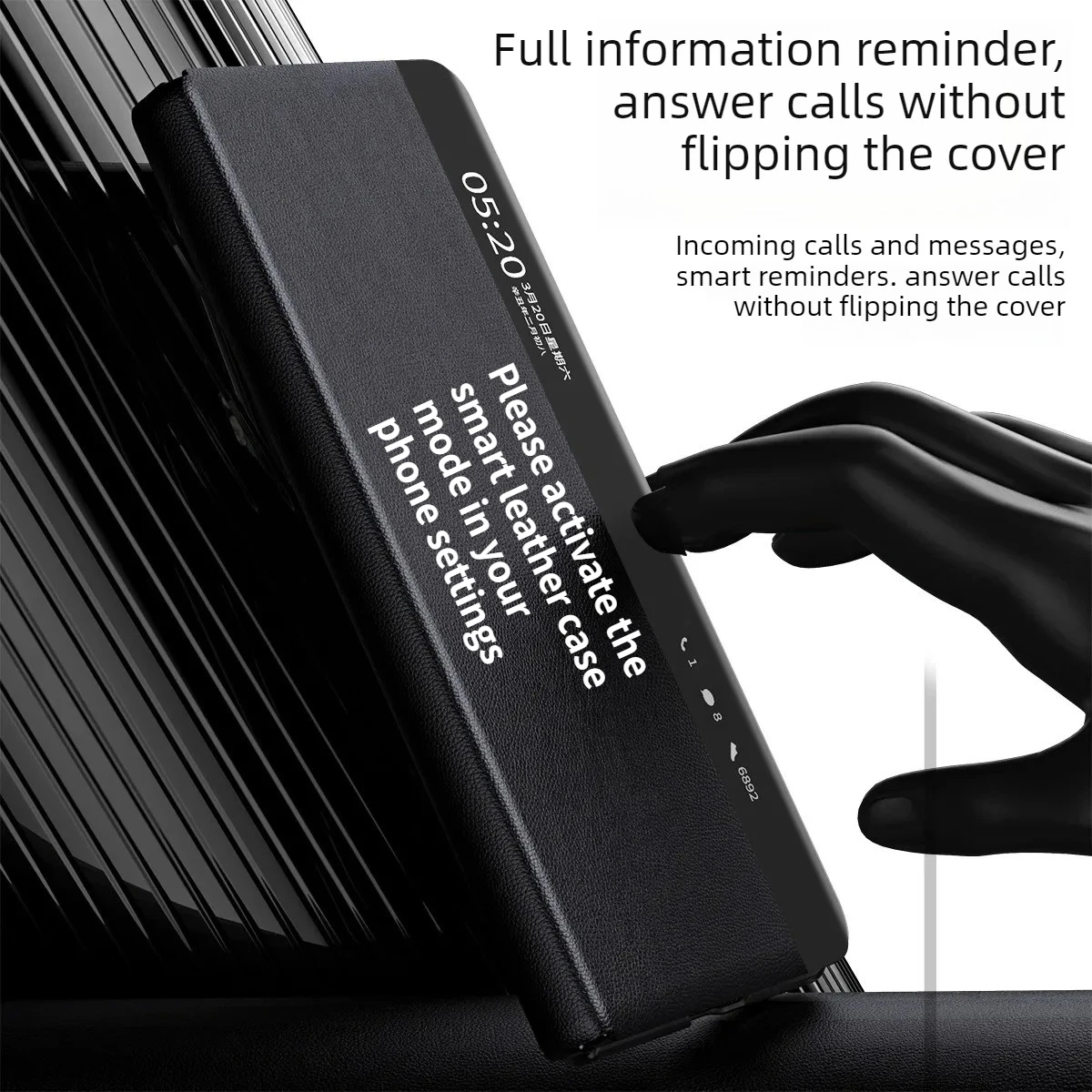 Leather Foldable Screen Smart Flip Case - Business Style Anti-Drop Protective Cover