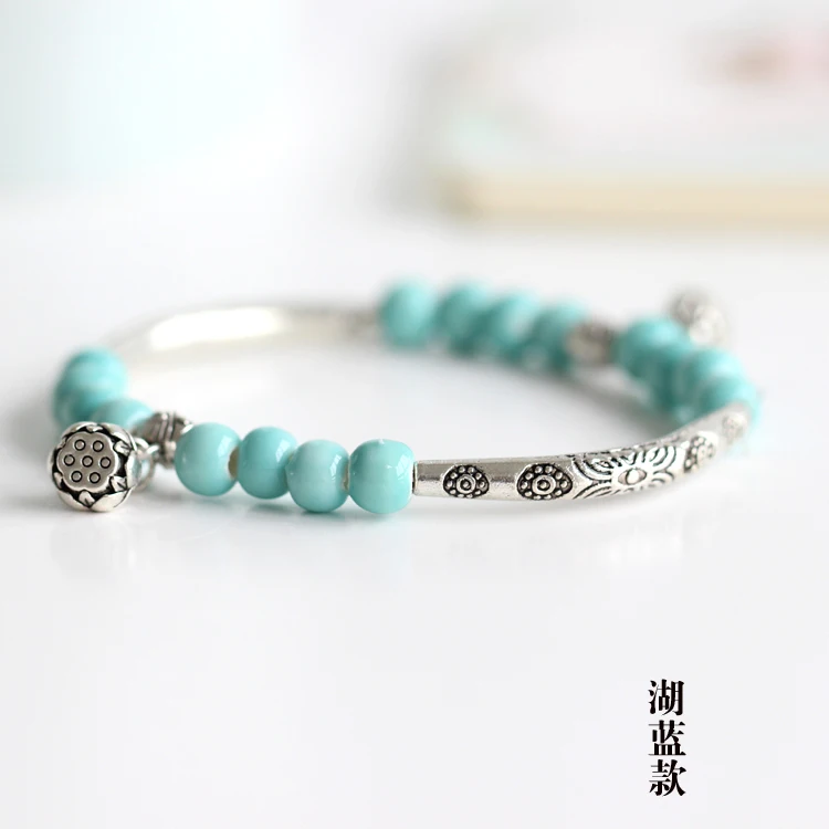 Ceramic bracelet Women's Ceramic hand made DIY Bracelets Artware Retro bracelet for woman girl gift Fashion Jewelery #1555