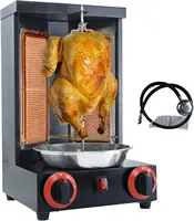 Shawarma Machine Countertop Rotisserie Grill Kebab Vertical Rotisserie Propane Turkish Chicken Doner Kebab Broiler wih 2 Burners 1