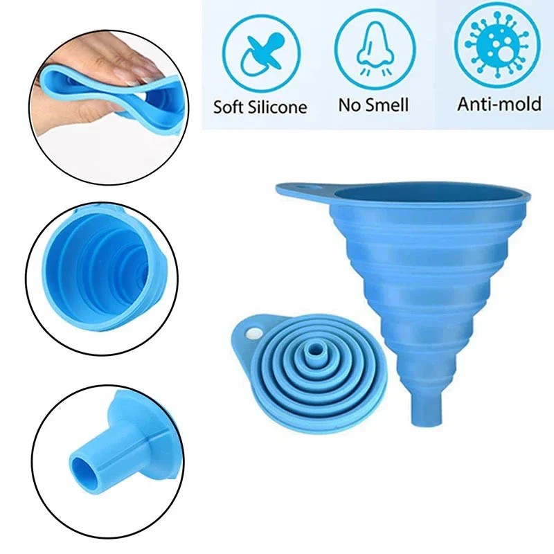 Foldable Silicone Car Engine Funnel, silicone funnel