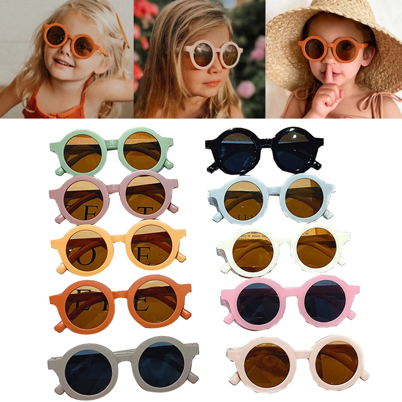 

2023 Korean Cute Round Sunglasses for Kids Girls Boys Children Sun Glasses UV400 Protection De Sol Gafas Round Frame sunglasses