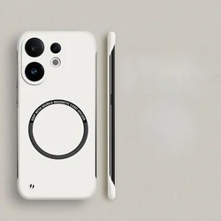 Ultra - Thin Frameless Magnetic Phone Case with Matte Hard Back Cover and Wireless Charging Compatibility (White)