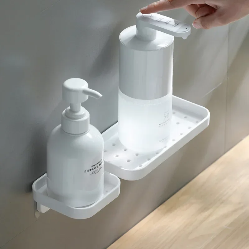 Bathroom Drainable Storage Rack Small White Bathroom Accessories Punch-free Wall-mounted Bathroom Shelf Wash Supplies Storage 2