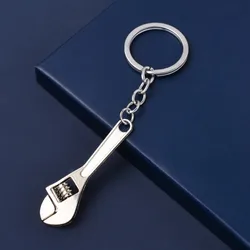 Creative Metal Tool Keychain with Wrench, Screwdriver, Hammer - Unique Gift Pendant (Silver Color)