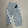 25SS Butterfly Embroidery AWGE Wide Leg Pants Men Women Grey Pure Cotton Oversized Striped Sweatpants 2