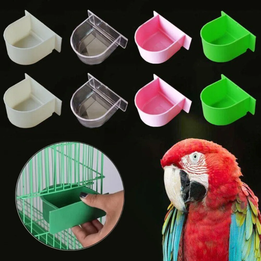Bird Feeder Parrot Feeding Bowl Cage Water Bowl Splash-proof Cup Seed Food Container