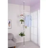 7-Layer Indoor Plant Stands Spring Tension Pole Metal Flower Display Rack Space Saver Corner Floral Pot Hanger Shelf Ivory Stand 3