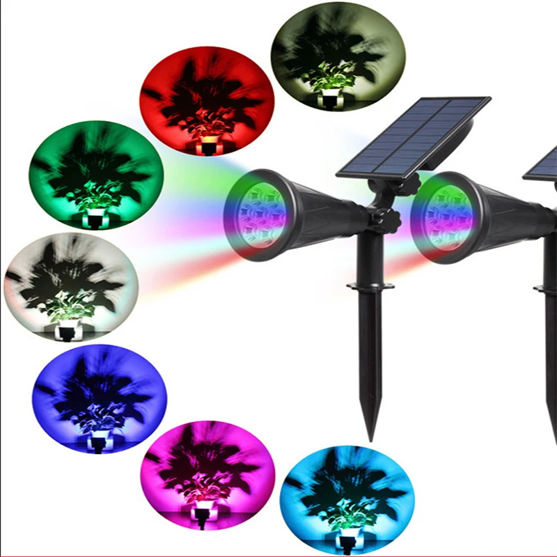4/7/18LED Solar Stake Light High Brightnes Garden Ground Waterproof Light LED Spotlight for Easter Holiday Pathway Street Garden