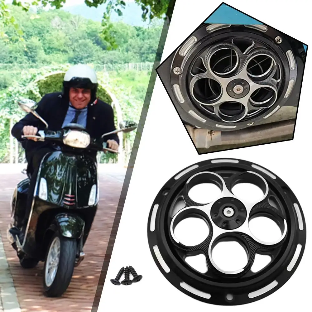 Fan Cover for vespa Sprint Primavera 150 2013- Rotating Cooling Fan Cover Motorcycle CNC Aluminum Engine Radiator motorcycle cooling fan