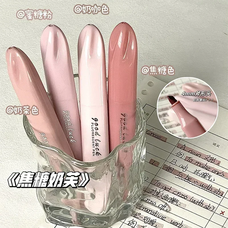 Paint Marker Pen HEYEJET 4pcs/set Simplicity Gradient Color Series Paint Marker Stationery Key Words Highlighter Marker Pen Lovely Scrapbook Pen