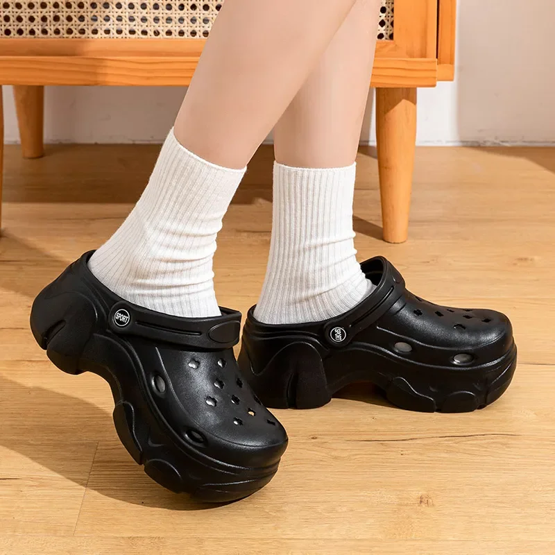 Women Sandals Summer Soft Clogs Indoor Home Casual Non-slip Thick Heel Slipper Outdoor Wear Ladies Thick Sole Garden Slides