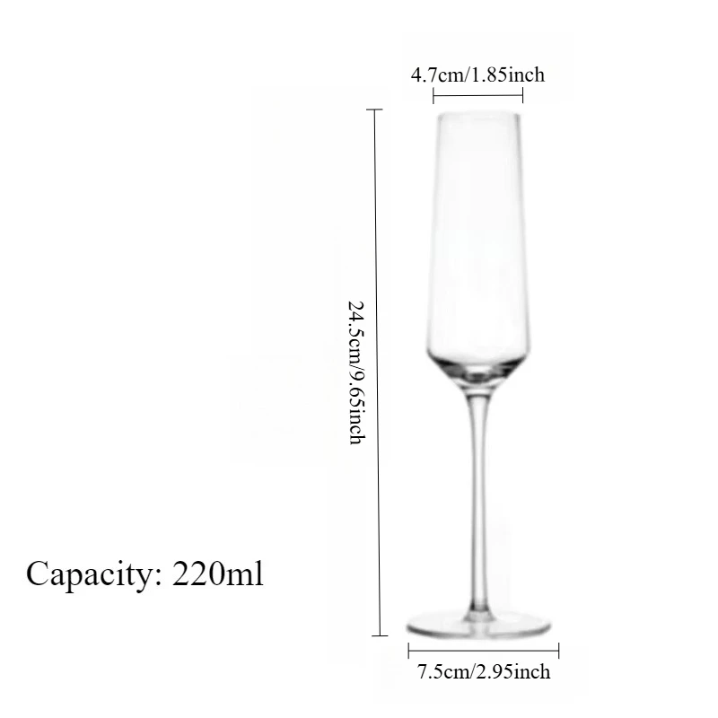 2-piece set Ins High Beauty Crystal Glass Champagne Glass Home Wine Glass Cocktail Tall Glass Sparkling Slightly Drunk