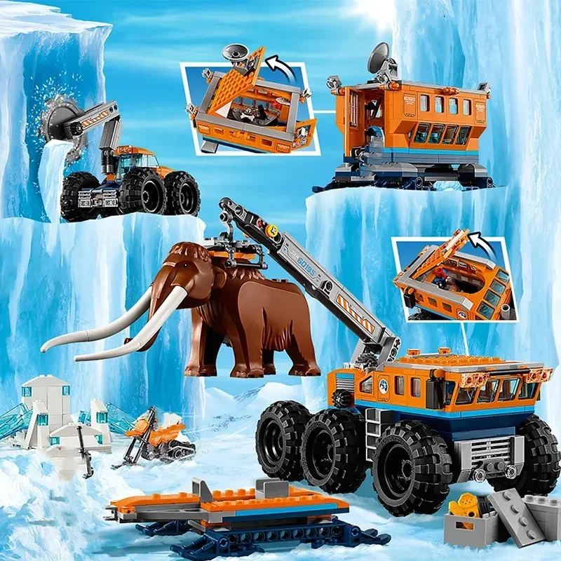 Kompatibel mit den Bausteinen der City-Serie 60195 Arctic Mobile Exploration Base Crane Car MOC Spielzeug Weihnachtsgeschenke für Kinder – Detail 2