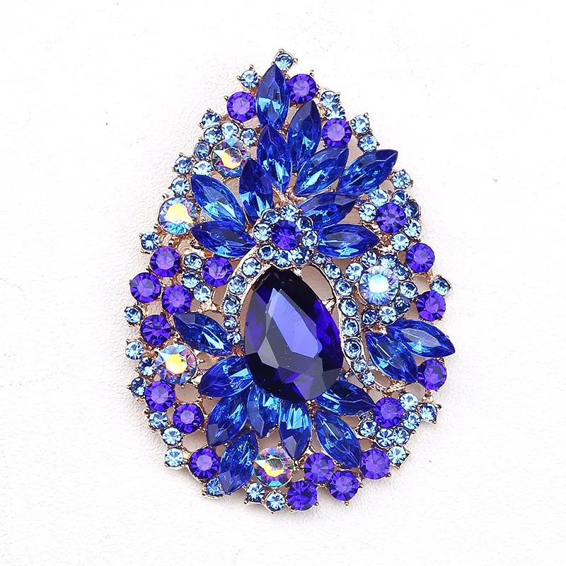 Women's Retro Brooch Colored Large Glass Brooch Crystal Gemstone Brooch Corsage Women's Clothing Accessories Couple Gifts