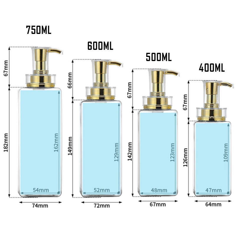 Shower Soap Dispenser Bottle Bathroom Shampoo Conditioner Body Wash Bottle with Removable Waterproof Labels