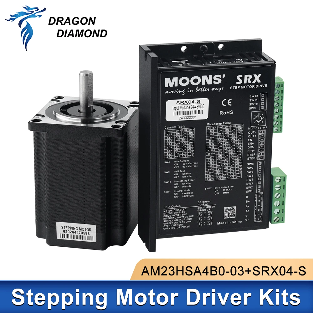 MOONS 2 Phase High Speed AM23HSA4B0-03 Stepper Motor SRX04-S