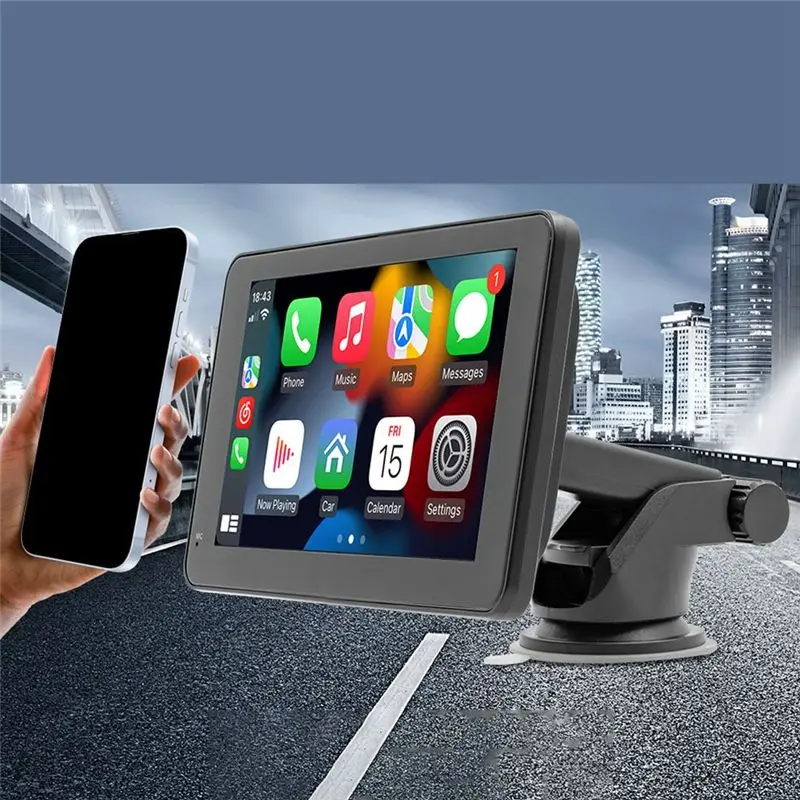 7인치 자동차 터치 2.5D 스크린 무선 Carplay 안드로이드 자동차 휴대용 라디오 블루투스 MP5 FM 수신기 오디오 호스트-AS55