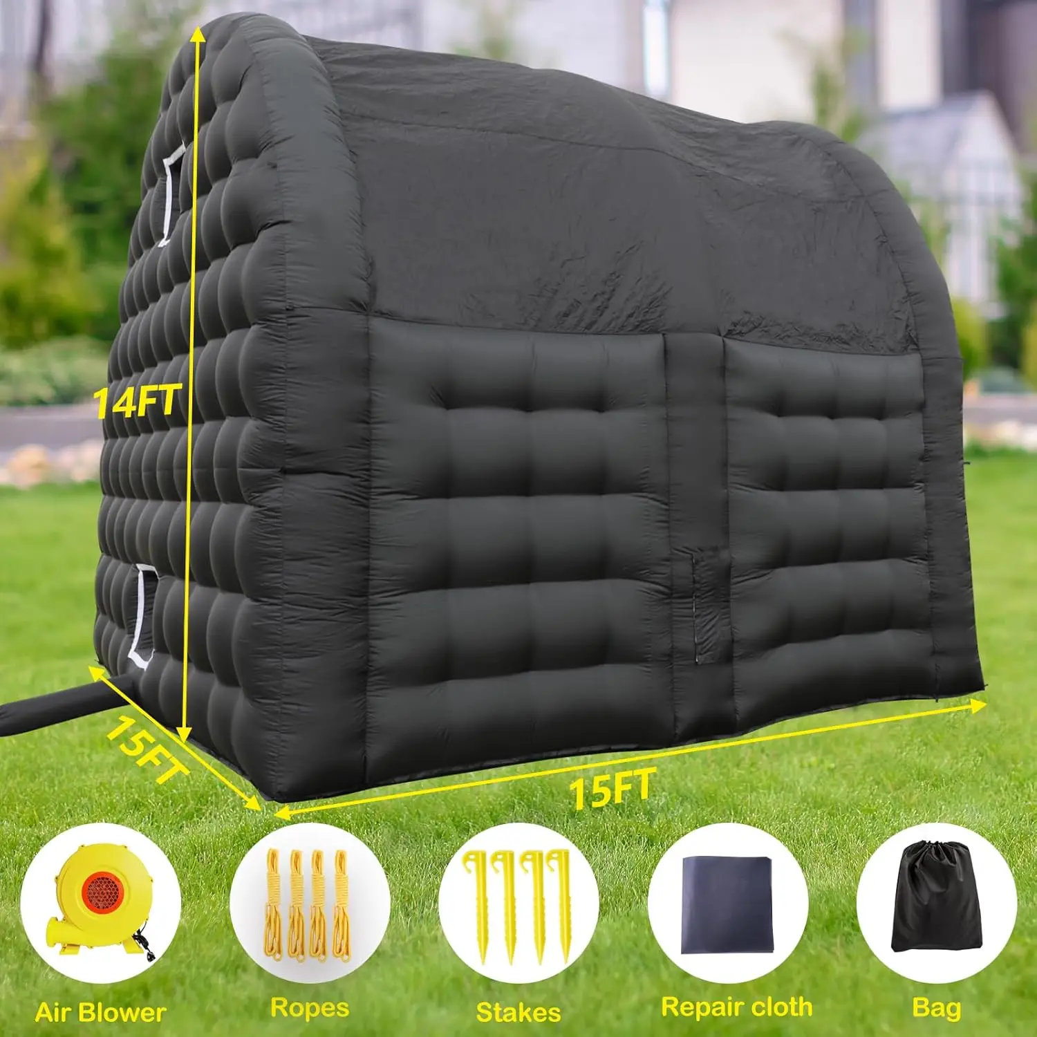 15x15x14ft Inflatable Night Club Square Gazebo Event Room Large Inflatable Party Tent For Outdoor Raves Dance Floor Yard Party 3