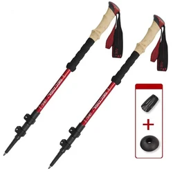 Ultralight Telescopic Trekking Poles with Quick Lock Adjustment (Set of 2) (2PCS Red)