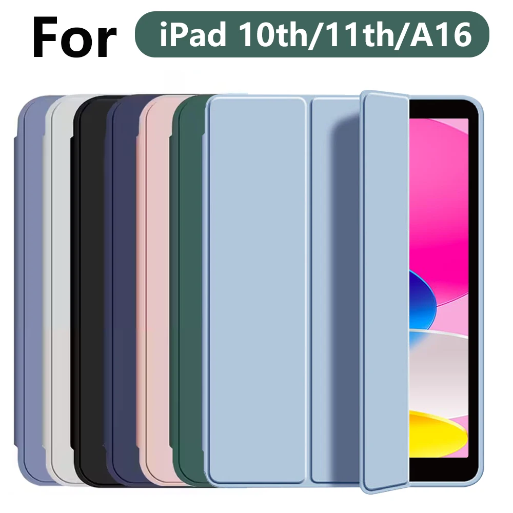 Tri-Fold Stand Protective Tablet Cover with Soft TPU Back and Auto Wake/Sleep Function