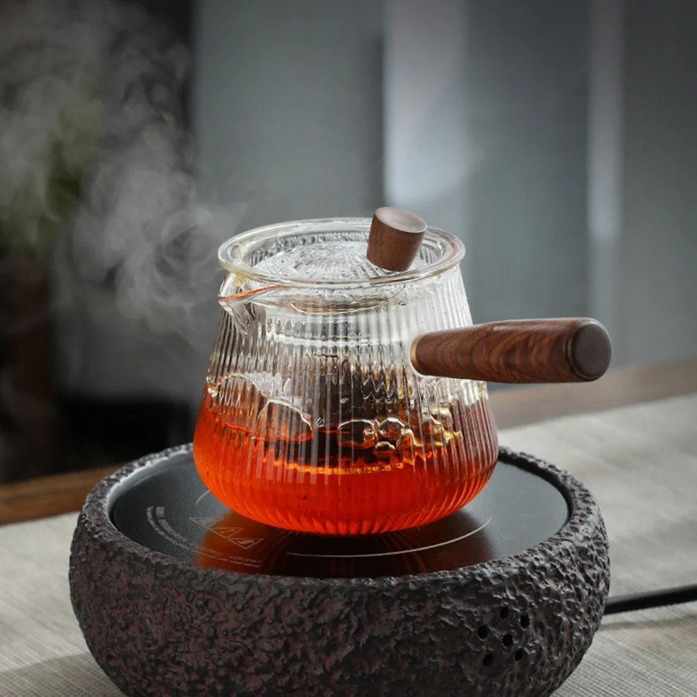 Japanese-style Boil Teapot Electric Wooden Handle Portable Heatproof Glass Kettle