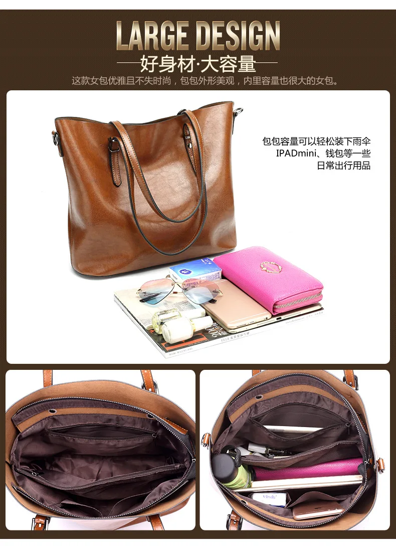 Leather Texture Ladies Handbag 2022 New High Quality Fashion Tote Bag Simple Messenger Bag Large Capacity Shoulder Bag women's bags big