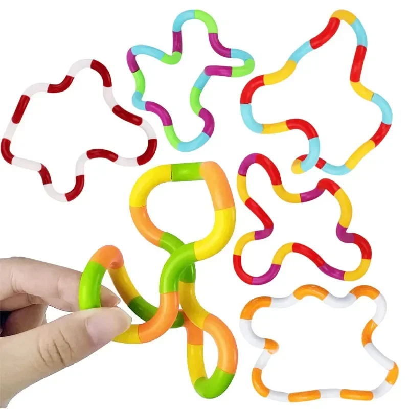 4Pcs Twist Music Puzzle Toys for Kids Educational Vent Deformation Rope Knot Pressure Toys Gift puzzle toys kids educational toys