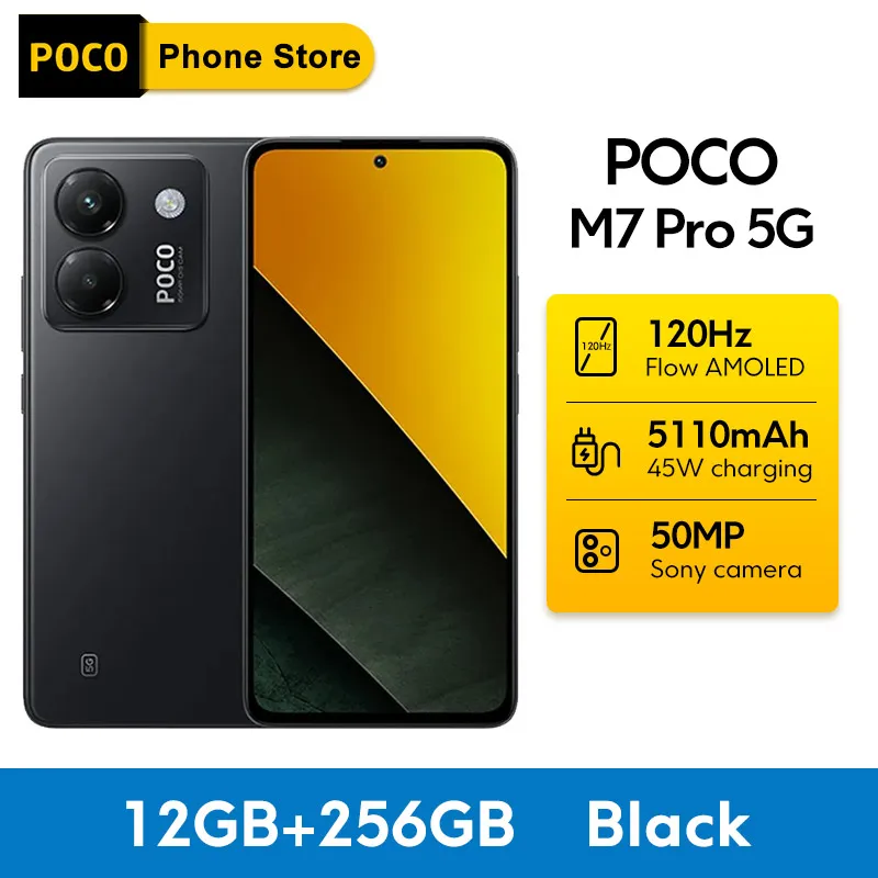 未開封POCO M7 Pro 5G 12GB+256GB グローバル版 グローバルバージョン POCO M7 Pro 5G スマートフォン寸法 7025