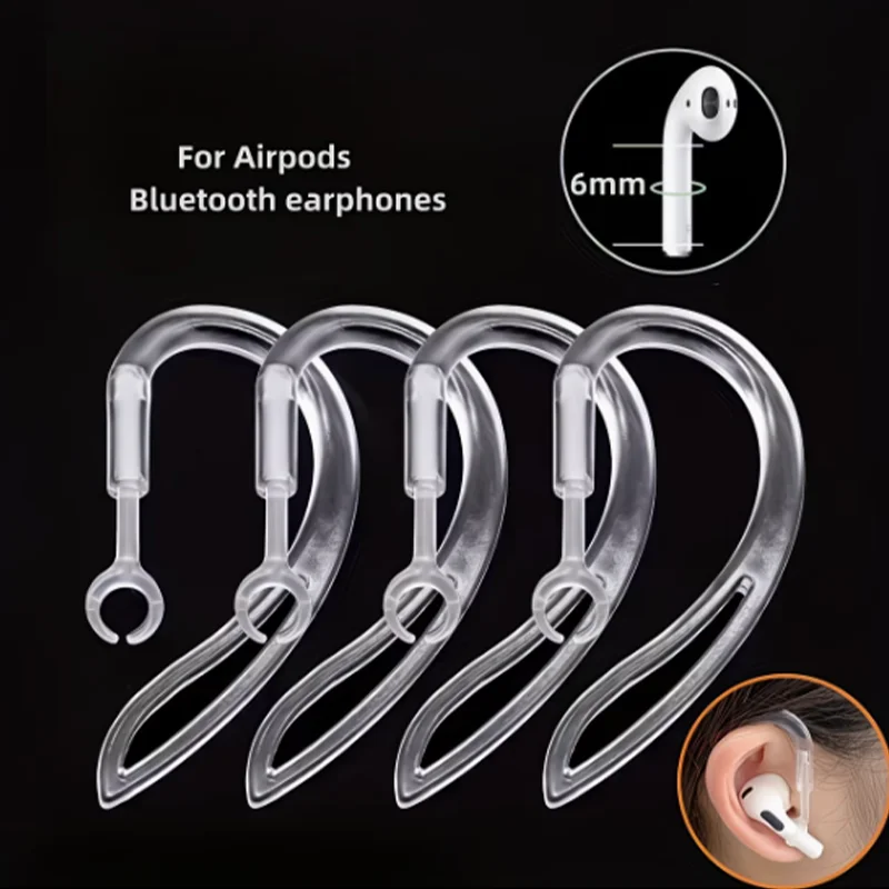 Transparent Anti-Slip Silicone Ear Hooks for Secure Sports and Outdoor Use