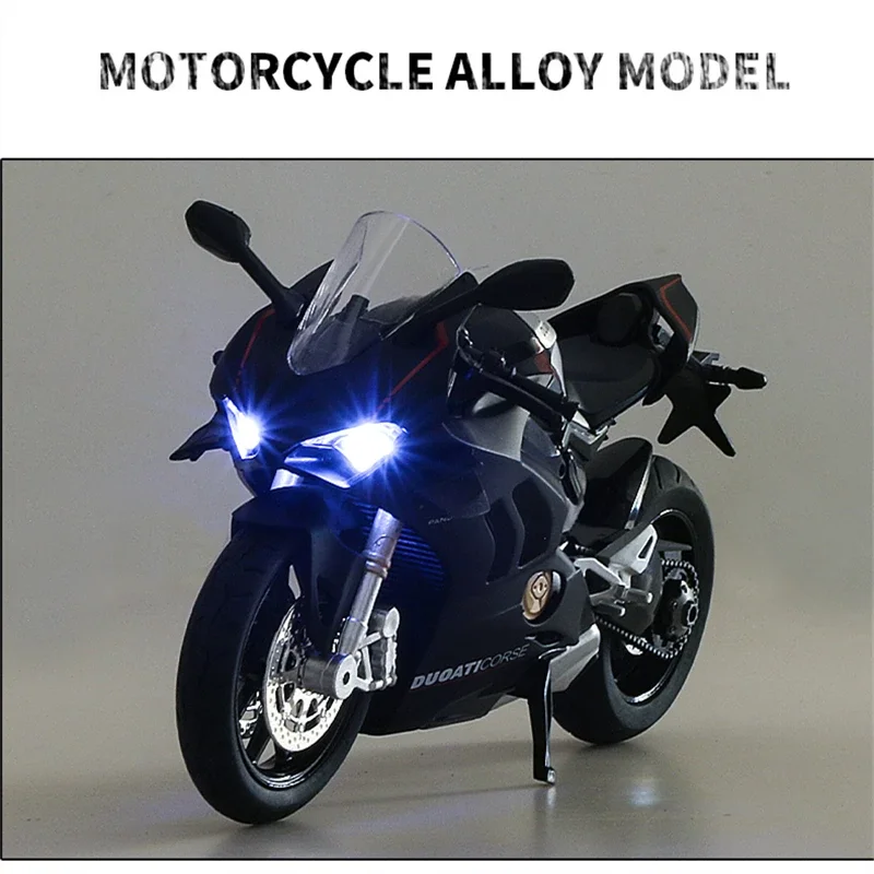 1/12 Ducati Panigale V4S Racing Cross-country Motorcycle Model Simulation Alloy Toy Street Motorcycle Model Collection Kids Gift 4