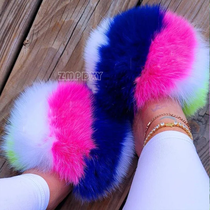 

0186 Girls Exquisite Shoes Warm Winter Plush Slides Cute and Comfort Home Slippers New Arrivals Amazing Fur Shoes Fashion Brand