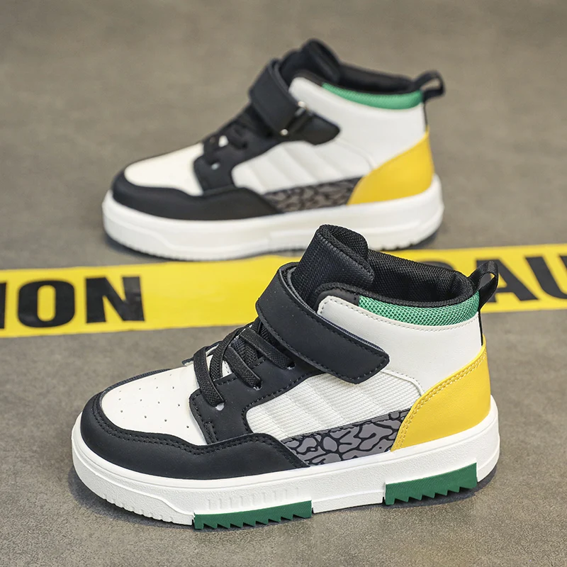 

New Fashion Kids Sneakers for Boys Casual High Top Basketball Shoes for Children Comfortable Ankle Protect Sports Shoes for Girl