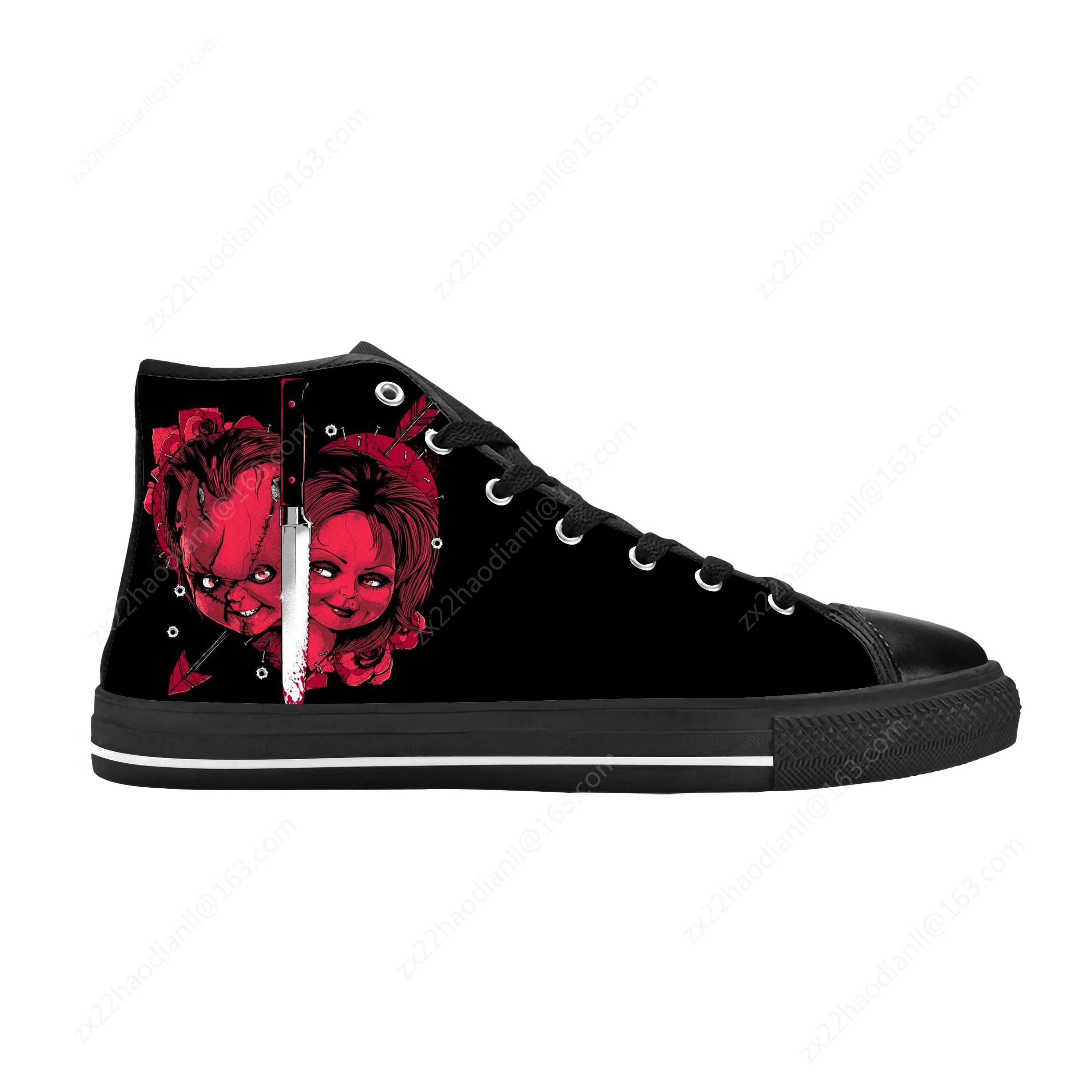 Horror Movie Childs Play Chucky Halloween Gothic Casual Cloth Shoes High Top Comfortable Breathable 3D Print Men Women Sneakers