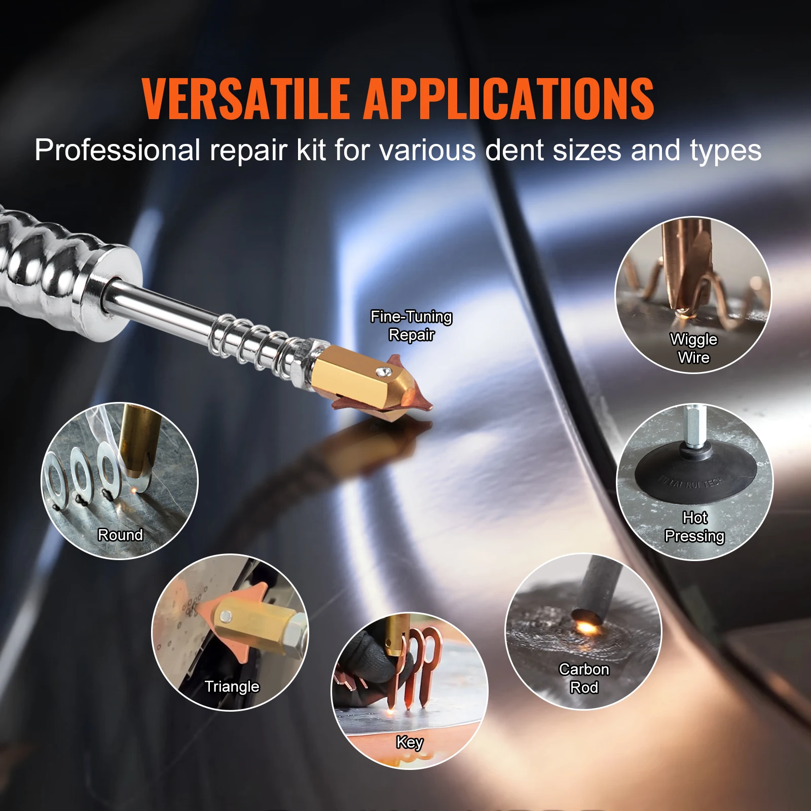 VEVOR Stud Welder Dent Repair Kit 3KW Spot Welder Dent Puller Auto Body Spot Welding Dent Puller Machine for Car Dent Repair 4